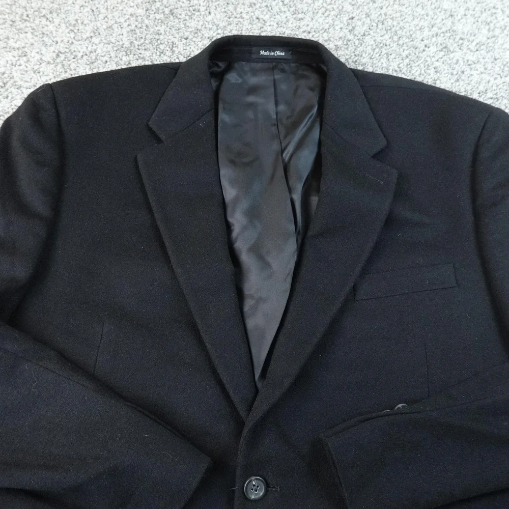 Chaps Blazer Mens 46R Black Wool Silk Cashmere‎ Sport Coat Suit Jacket Business